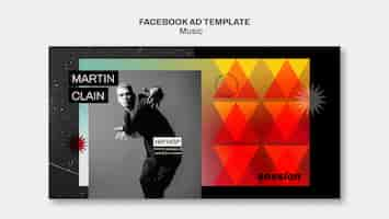 Free PSD gradient music show facebook template