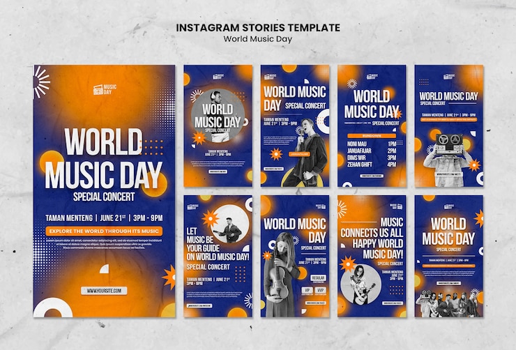Free PSD gradient music template design