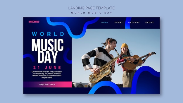 Free PSD gradient music template design