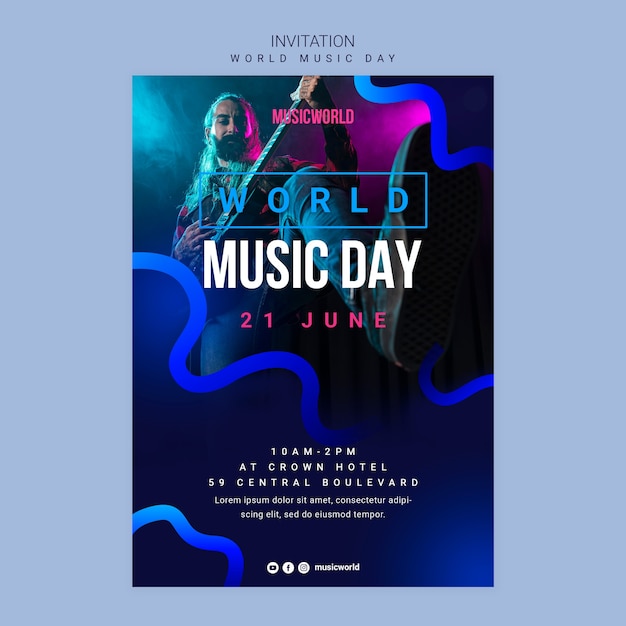 Free PSD gradient music template design