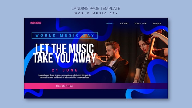 Free PSD gradient music template design