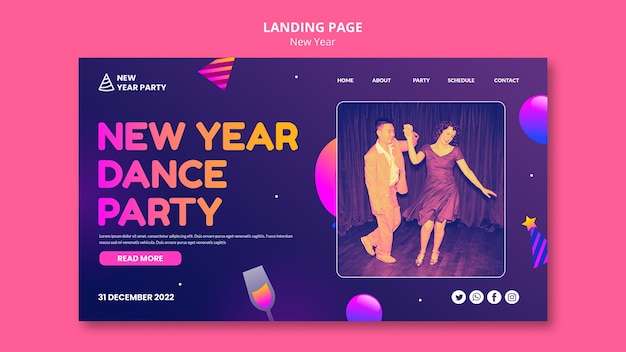 Gradient new year 2023 landing page template