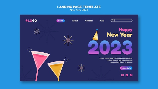 Gradient new year 2023 landing page