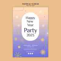 Free PSD gradient new year 2023 poster template