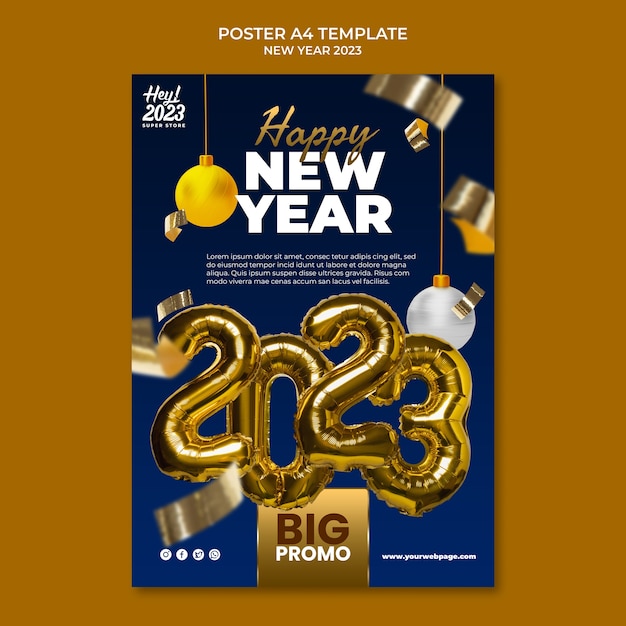 Free PSD gradient new year design template