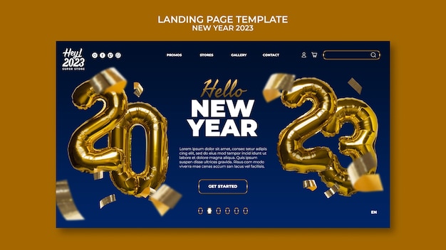 Gradient new year template design