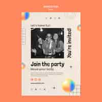 Free PSD gradient night party invitation template