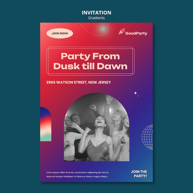 Gradient party template design