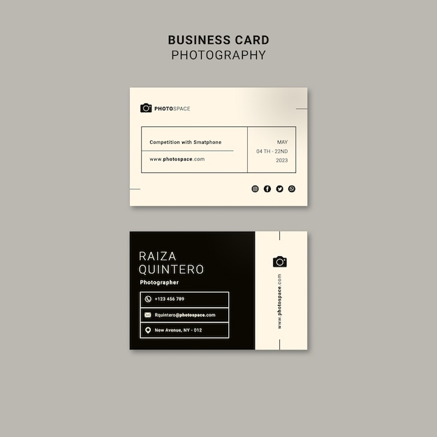 gradient photography concept business card