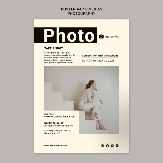 gradient photography concept poster template