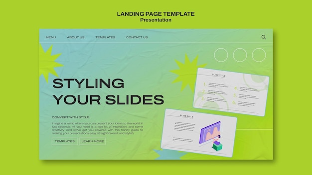 Free PSD gradient presentation slides landing page template