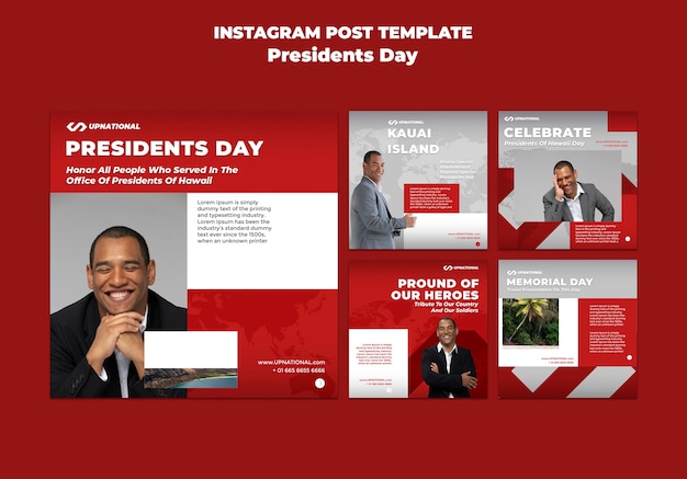 Gradient president day template