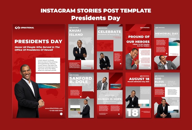 Gradient president day template