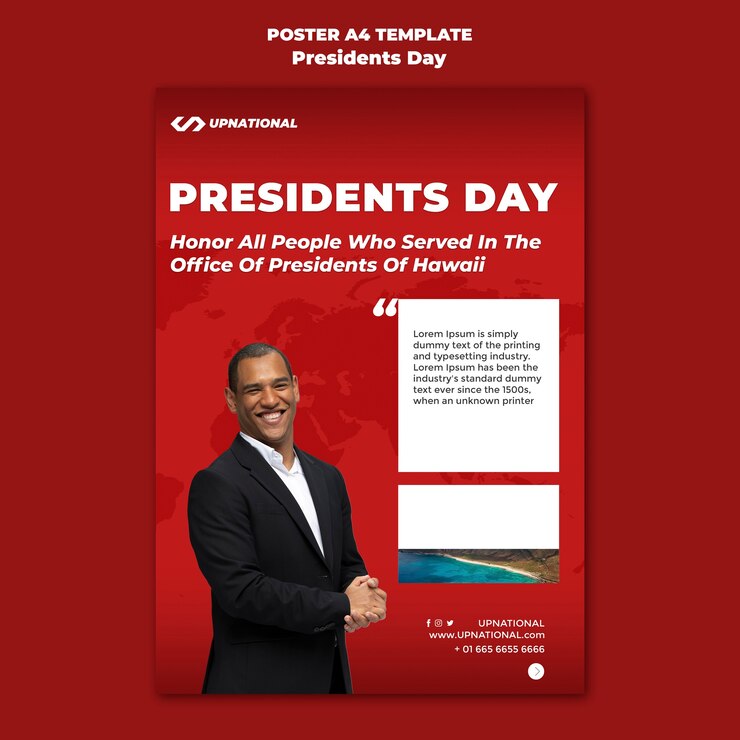 Free PSD gradient president day template