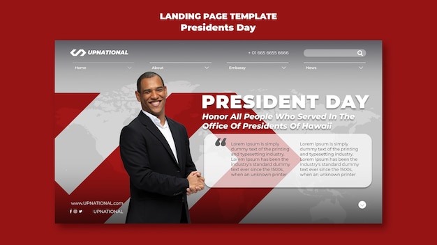 Free PSD gradient president day template