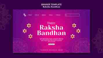 Free PSD gradient raksha bandhan landing page template with mandalas