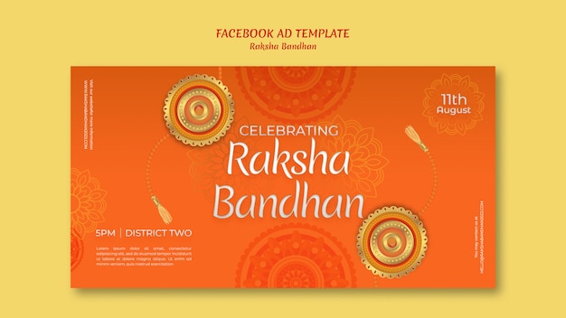 Free PSD gradient raksha facebook ad template