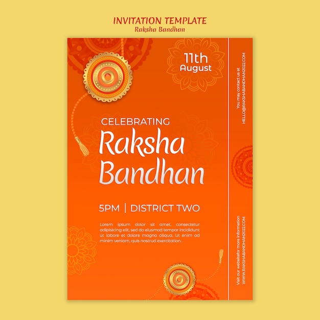 Free PSD gradient raksha invitation template