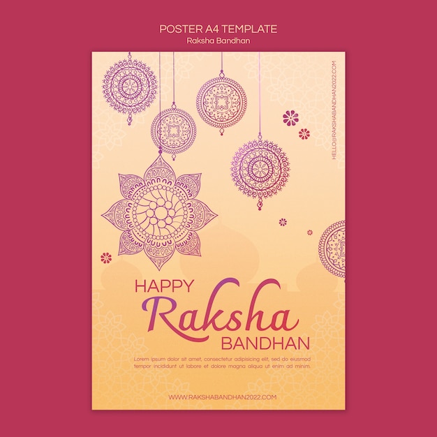 Free PSD gradient raksha poster template