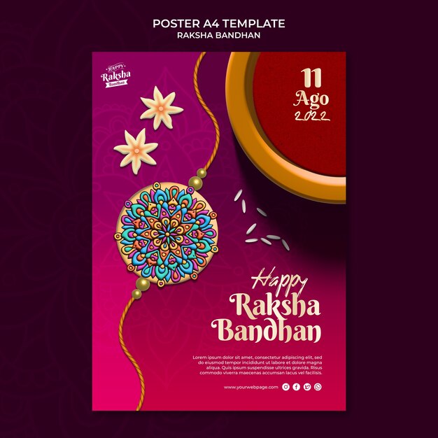 Gradient raksha poster template