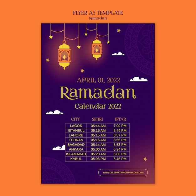 PSD gratuito modello ramadan sfumato