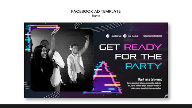 Free PSD gradient rave party template