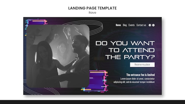 Free PSD gradient rave party template