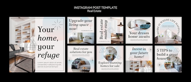 Gradient real estate instagram posts