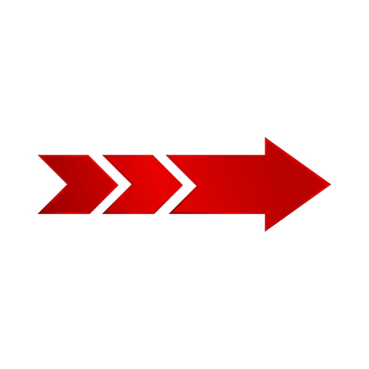 Free PSD gradient red arrow isolated