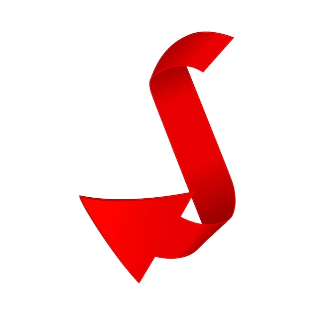 Free PSD gradient red arrow isolated
