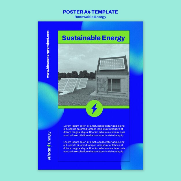 PSD gratuito modello di progettazione di energia rinnovabile gradiente