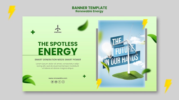 Бесплатный PSD Шаблон дизайна градиентной возобновляемой энергии