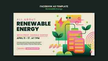 Free PSD gradient renewable energy facebook template