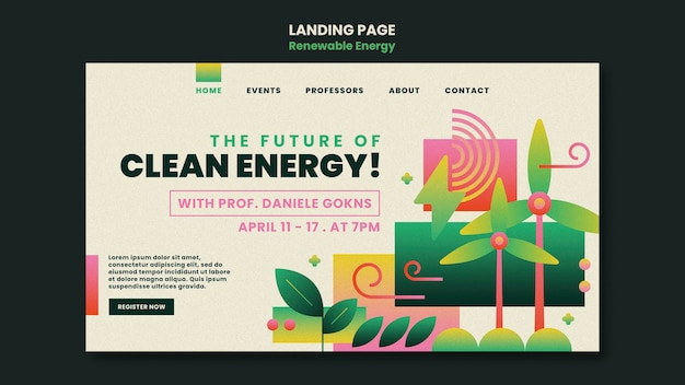 Free PSD gradient renewable energy landing page