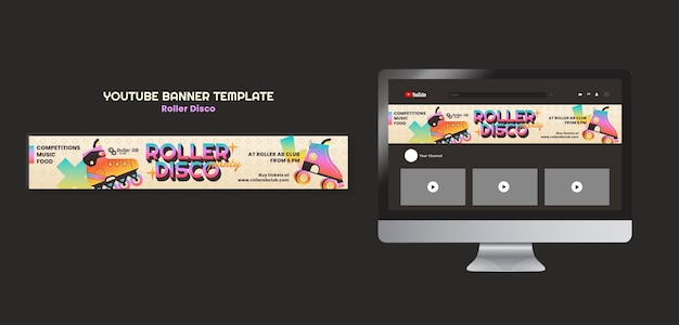 Gradient roller disco youtube banner