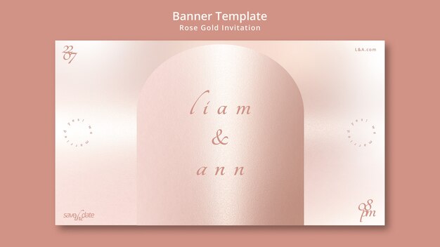 gradient rose gold invitation banner template