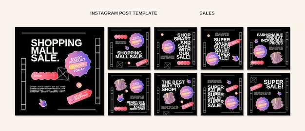 Free PSD gradient sale discount  instagram posts