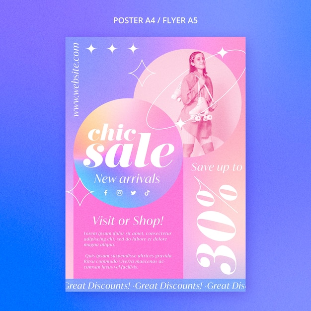 Free PSD gradient sale template design