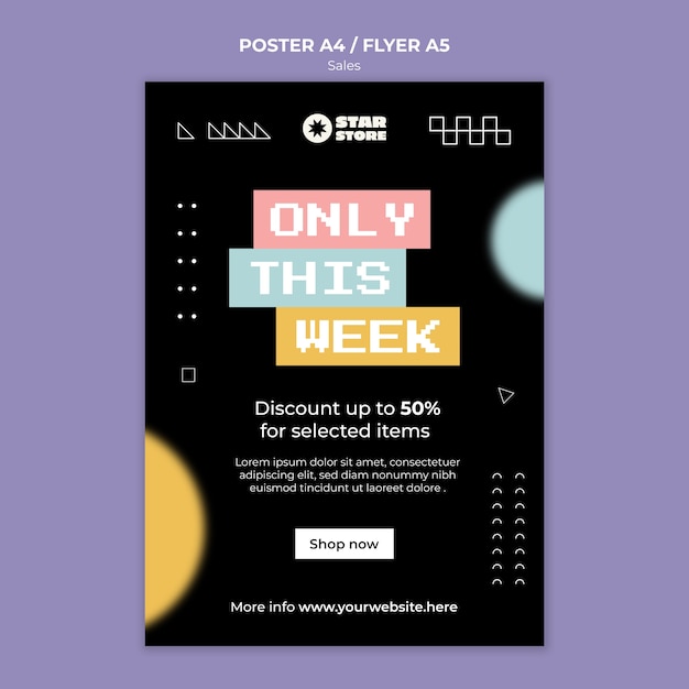 Free PSD gradient sales discount poster template