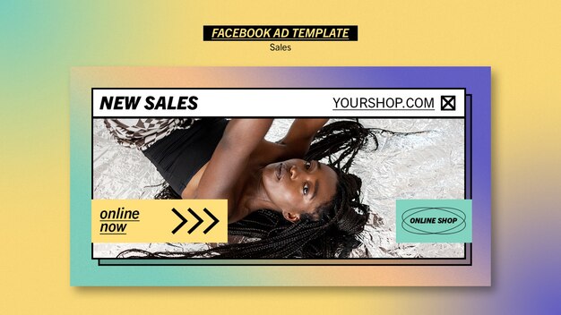 Free PSD gradient sales facebook template