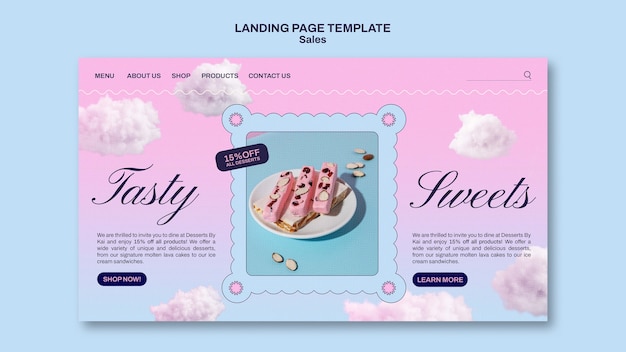 Free PSD gradient sales landing page template