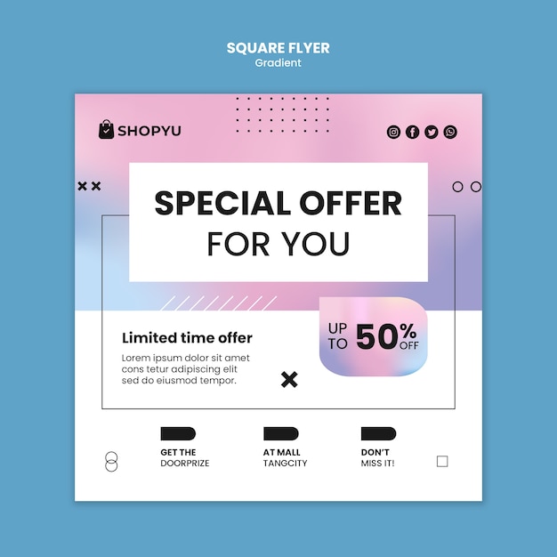 Free PSD gradient sales template design