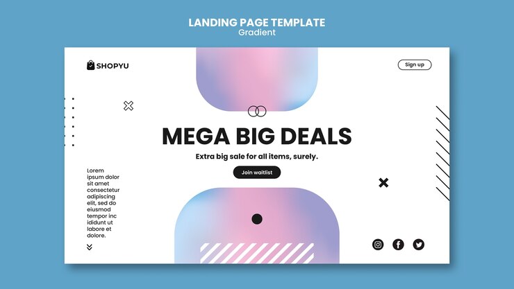 Free PSD gradient sales template design