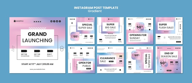 Gradient sales template design