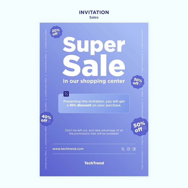 Free PSD gradient sales template design