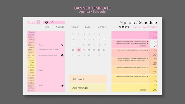 Free PSD gradient schedule design template