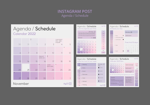 Free PSD gradient schedule design template