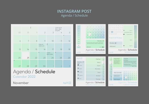 Free PSD gradient schedule design template