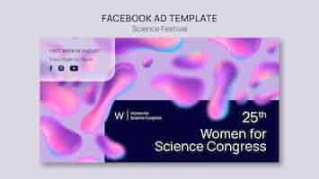 Free PSD gradient science festival facebook template