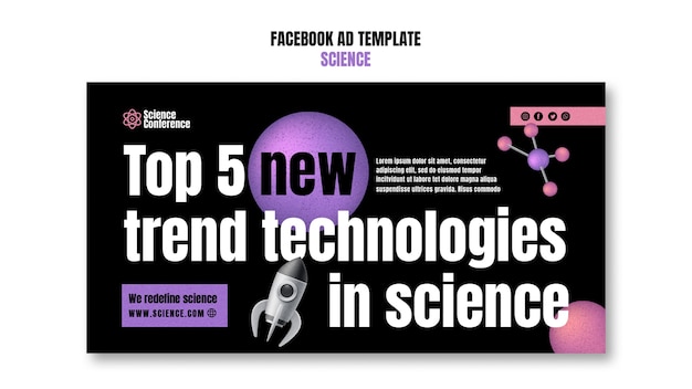 Free PSD gradient science research facebook template
